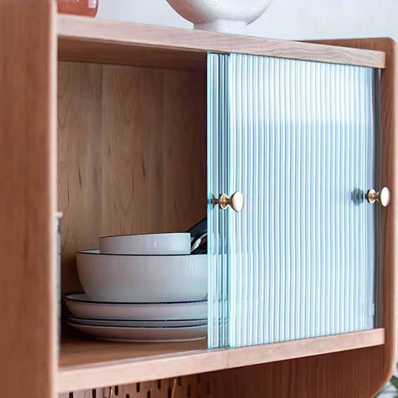 Moderno credenza in legno massiccio di pino credenza a 4 porte marrone mobile con 1 cassetto