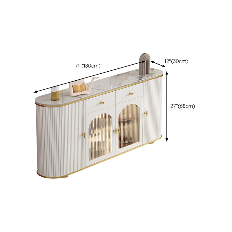 Buffet glam buffet Portes en verre armoires buffet de restauration avec lumières LED
