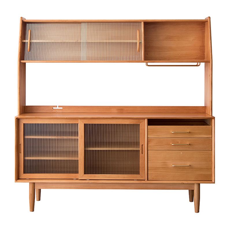 3 cajones gabinetes de aparador moderno Pino Puerta corredera de madera maciza Mesa de buffet