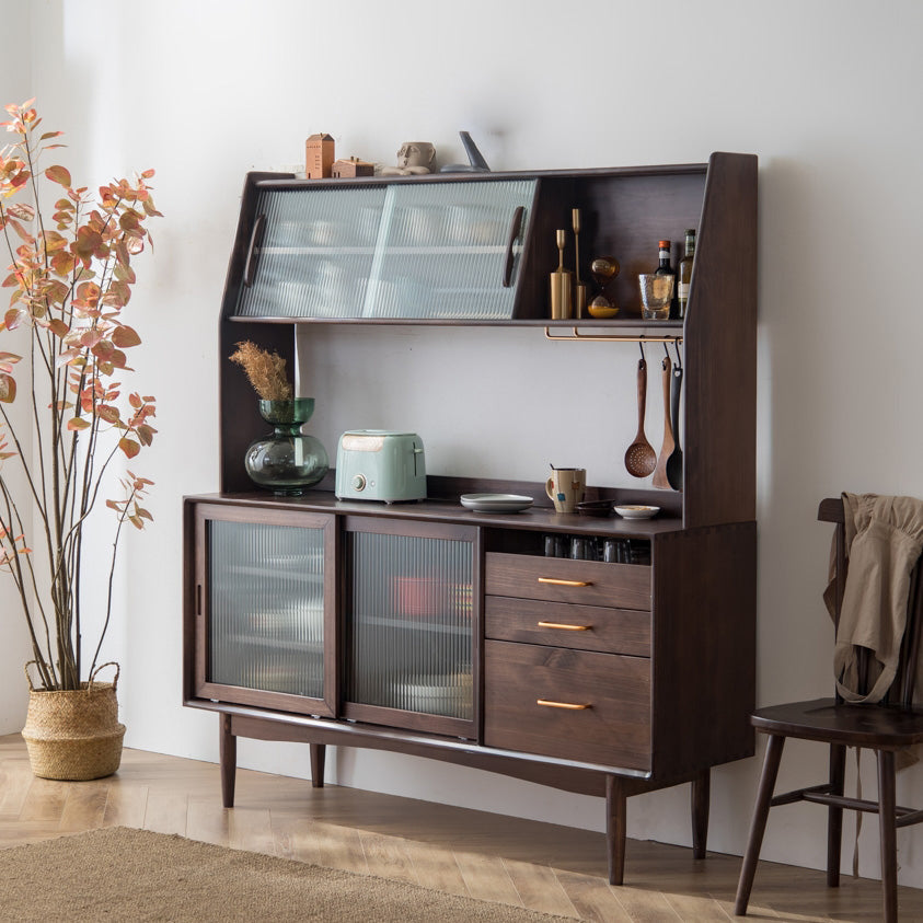 3 cajones gabinetes de aparador moderno Pino Puerta corredera de madera maciza Mesa de buffet