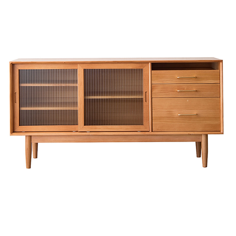 3 cajones gabinetes de aparador moderno Pino Puerta corredera de madera maciza Mesa de buffet