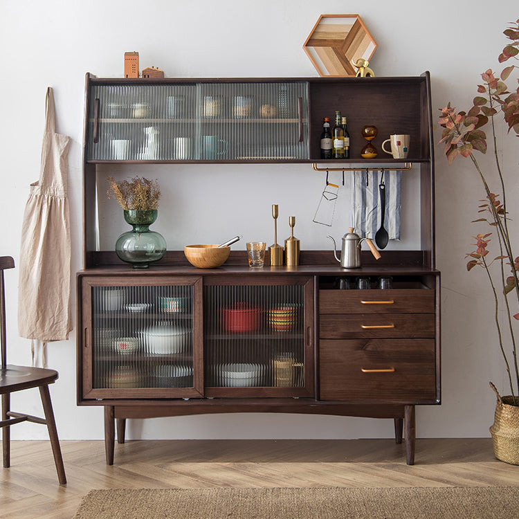 3 cajones gabinetes de aparador moderno Pino Puerta corredera de madera maciza Mesa de buffet