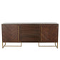 Glam 2 Doors Buffet Table 3-drawer Solid Wood Sideboard Buffet for Living Room