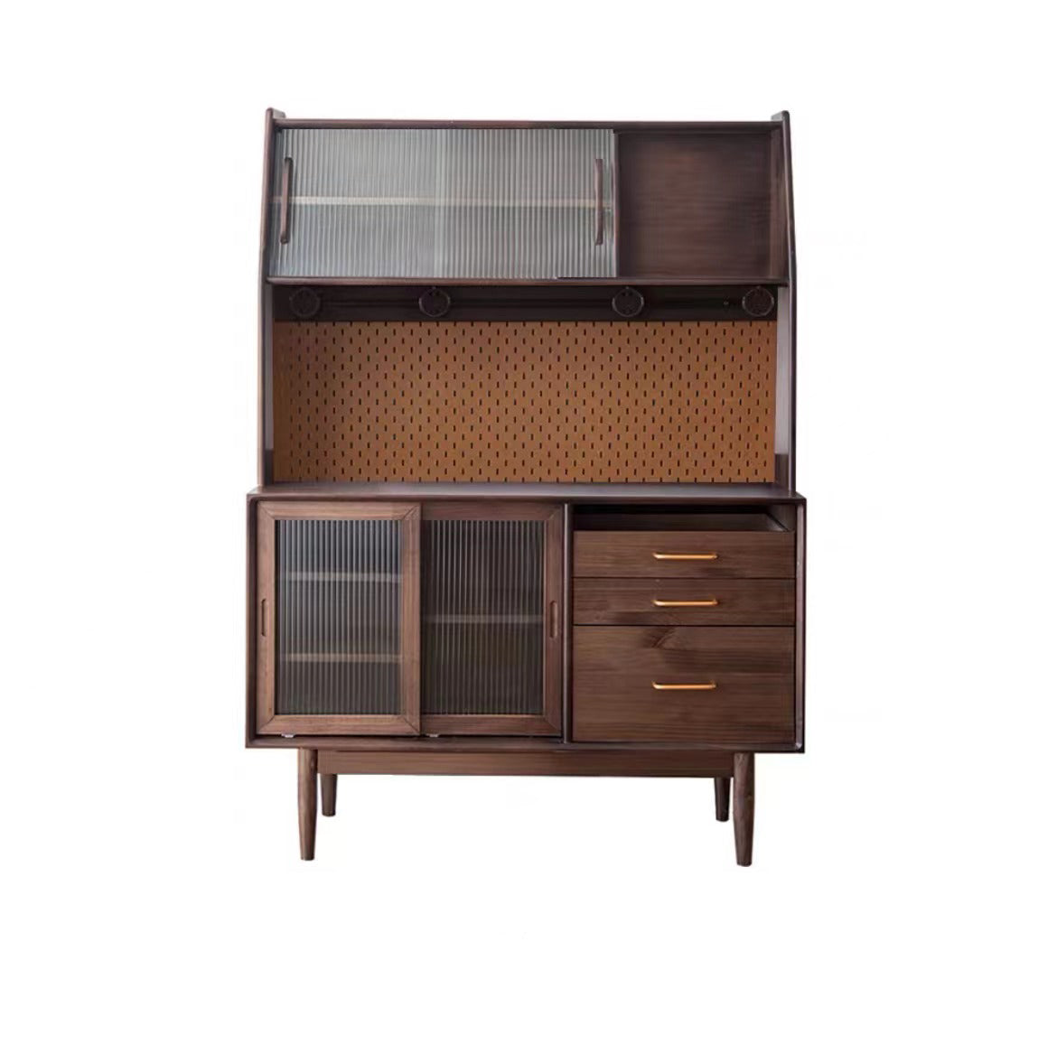 Armoires de buffet modernes 3 tiroirs en bois massif Portes coulissantes table de buffet