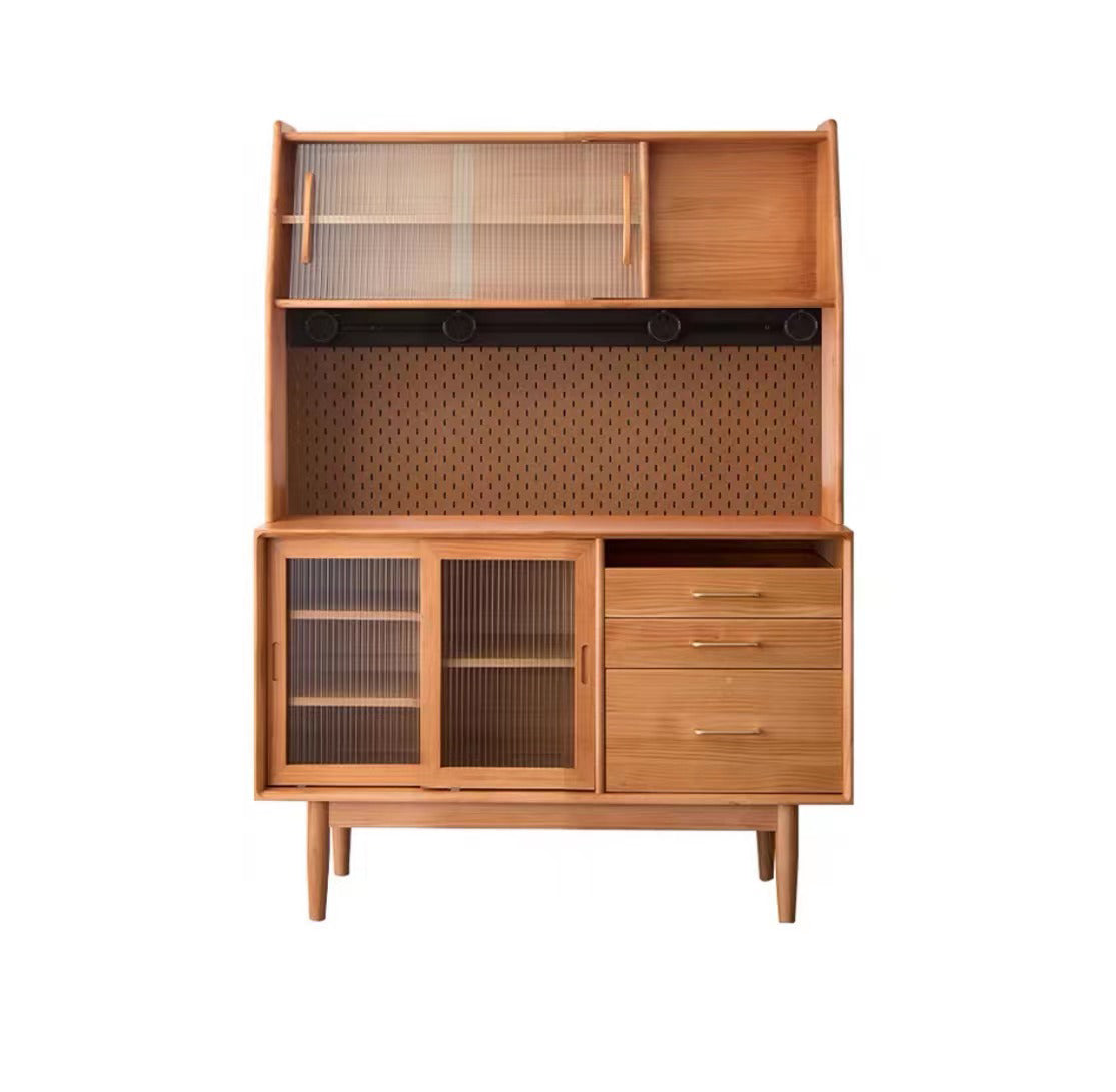 Armoires de buffet modernes 3 tiroirs en bois massif Portes coulissantes table de buffet