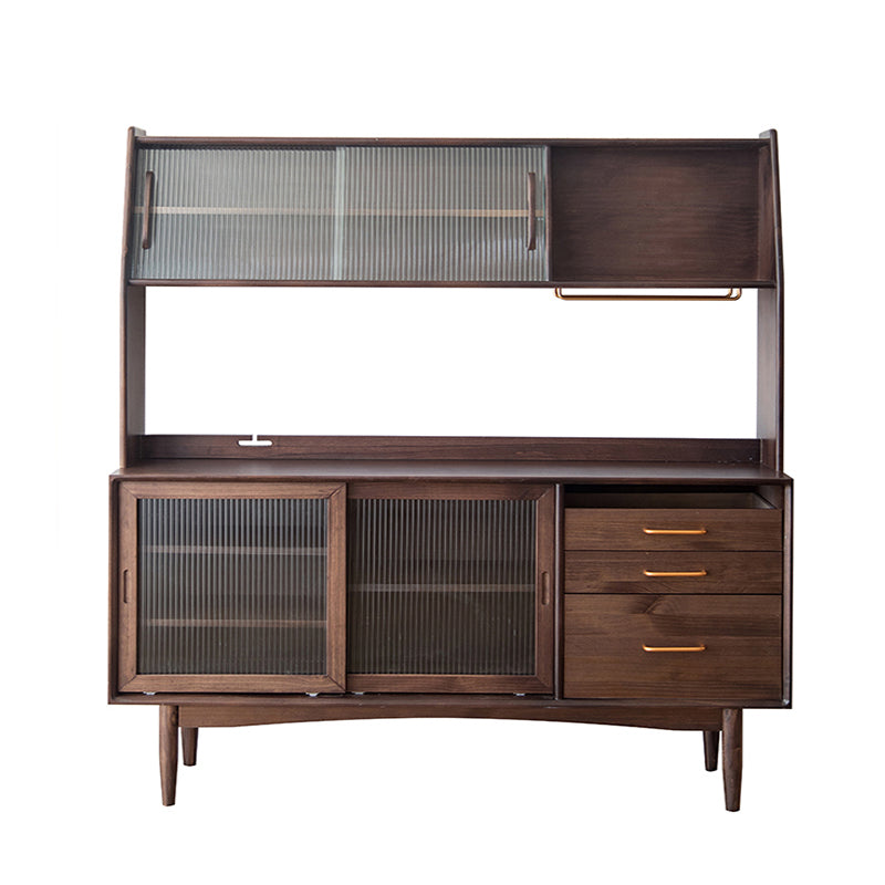 Armoires de buffet modernes 3 tiroirs en bois massif Portes coulissantes table de buffet