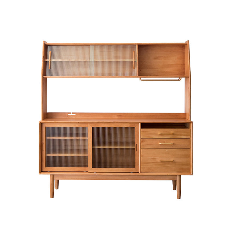 Armoires de buffet modernes 3 tiroirs en bois massif Portes coulissantes table de buffet