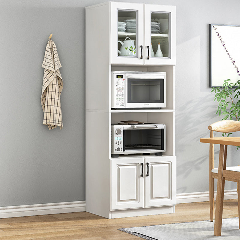 Serveur d'étagères réglables blanches 69,9 "H crédinza en bois d'ingénierie avec porte en verre