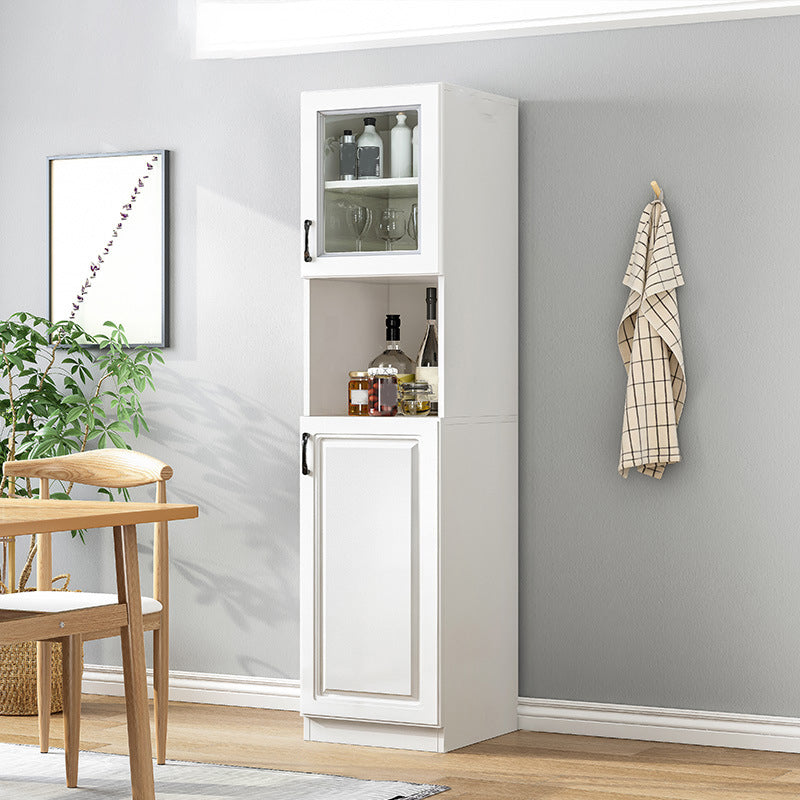 Serveur d'étagères réglables blanches 69,9 "H crédinza en bois d'ingénierie avec porte en verre