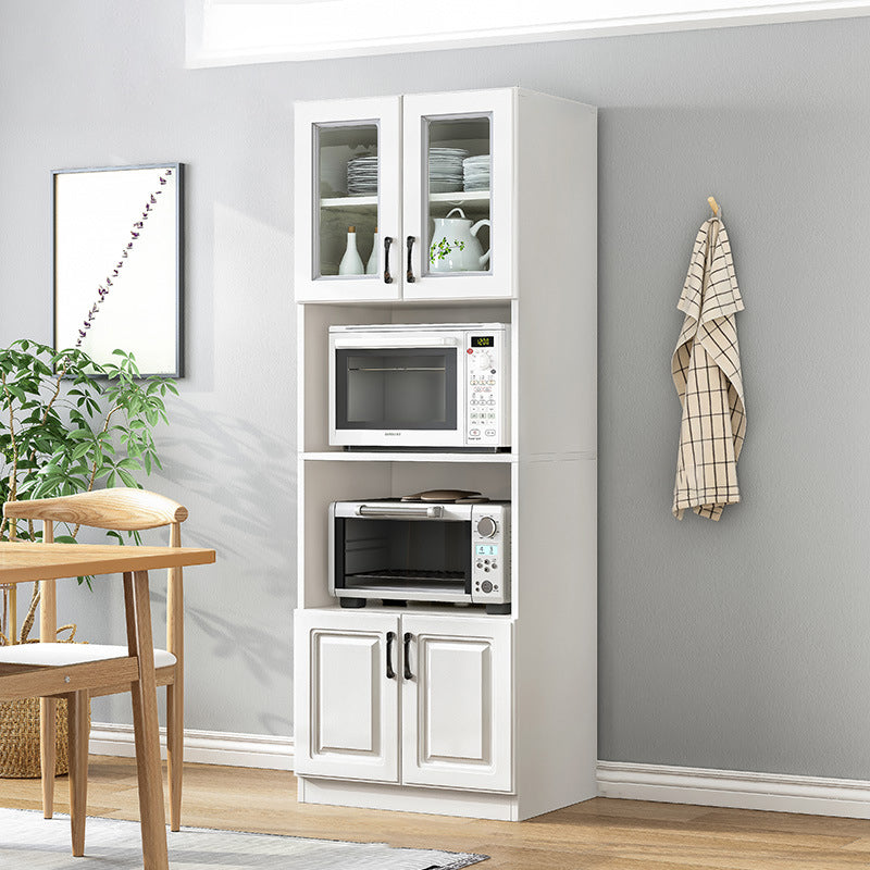 Serveur d'étagères réglables blanches 69,9 "H crédinza en bois d'ingénierie avec porte en verre