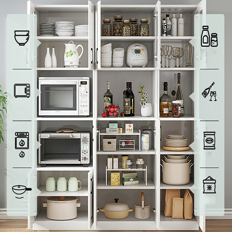 Serveur d'étagères réglables blanches 69,9 "H crédinza en bois d'ingénierie avec porte en verre