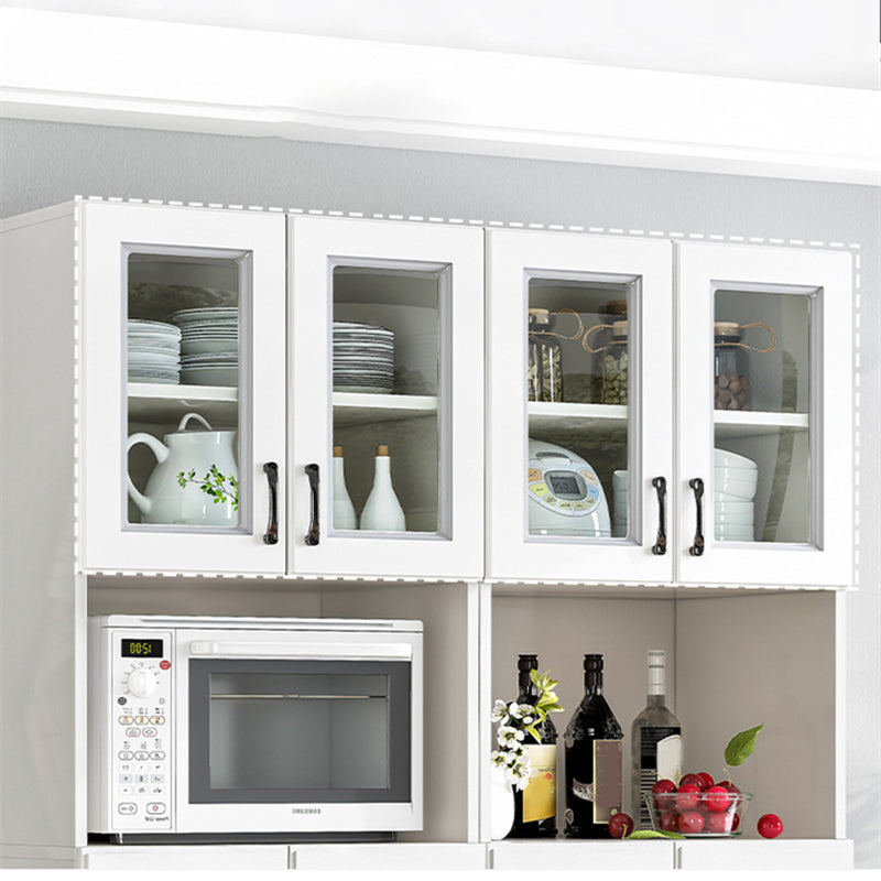 Serveur d'étagères réglables blanches 69,9 "H crédinza en bois d'ingénierie avec porte en verre