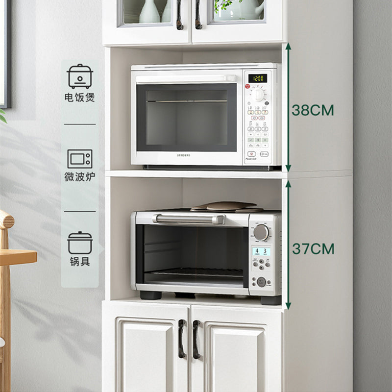 Serveur d'étagères réglables blanches 69,9 "H crédinza en bois d'ingénierie avec porte en verre