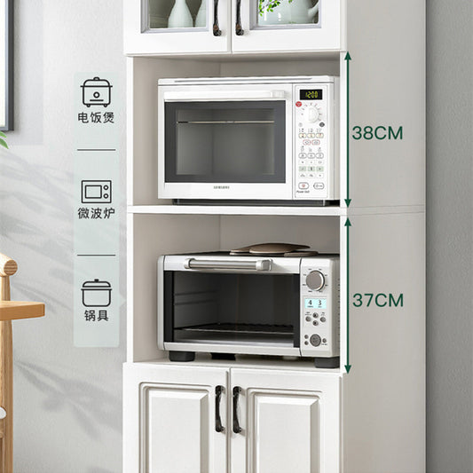 Scaffali regolabili bianchi Server 69,9 "H credenza in legno ingegnerizzato con porta di vetro