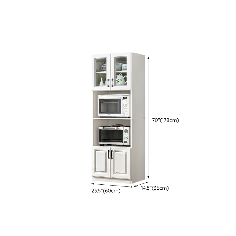 Serveur d'étagères réglables blanches 69,9 "H crédinza en bois d'ingénierie avec porte en verre