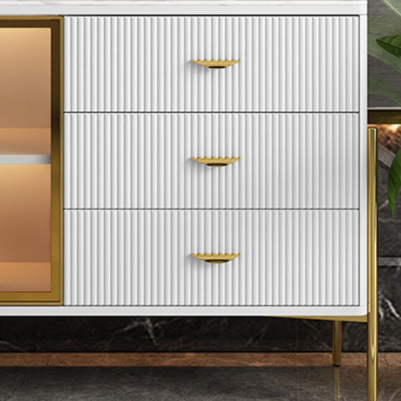 Buffet de restauration glamour avec tiroirs en bois et serveur de restauration en bois d'ingénierie