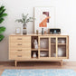 Modern Wooden Storage Sideboard Rectangle Side Board with Sliding Door