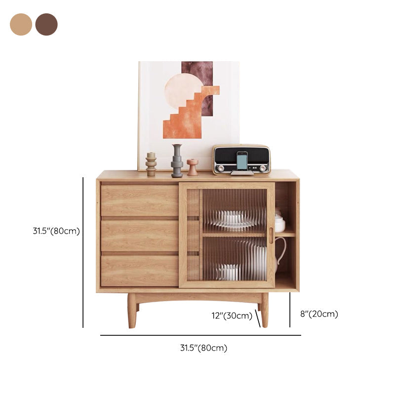 Modern Rectangle Sideboard Wooden Sideboard Cabinet with Sliding Door Clearhalo 'buffet_sideboard' 'Buffets & Sideboards' 'furn' 'furn_buffet_sideboard' 'Furniture' 'Kitchen & Dining Furniture' 6157031