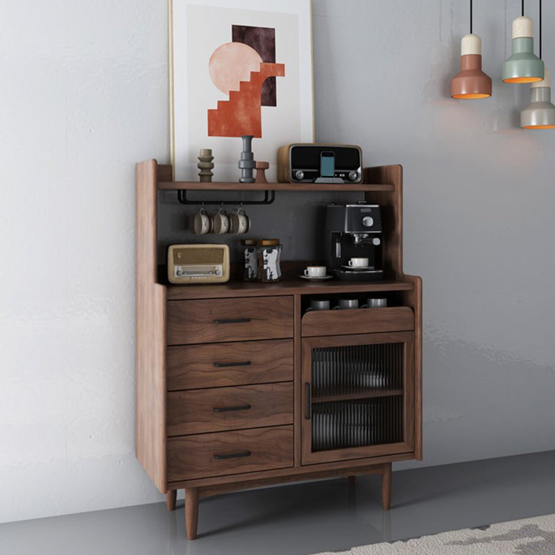 Scheda laterale aperta in stile fattoria in legno con cassetti