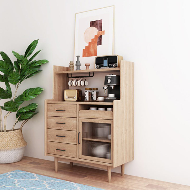 Scheda laterale aperta in stile fattoria in legno con cassetti