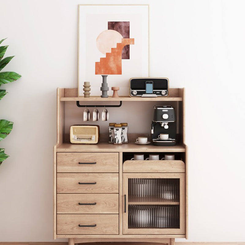 Scheda laterale aperta in stile fattoria in legno con cassetti