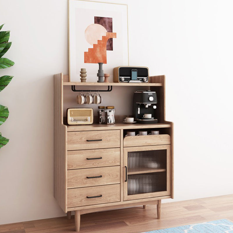 Scheda laterale aperta in stile fattoria in legno con cassetti