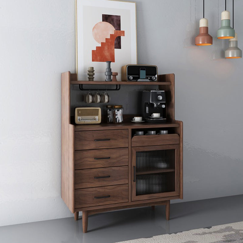 Scheda laterale aperta in stile fattoria in legno con cassetti