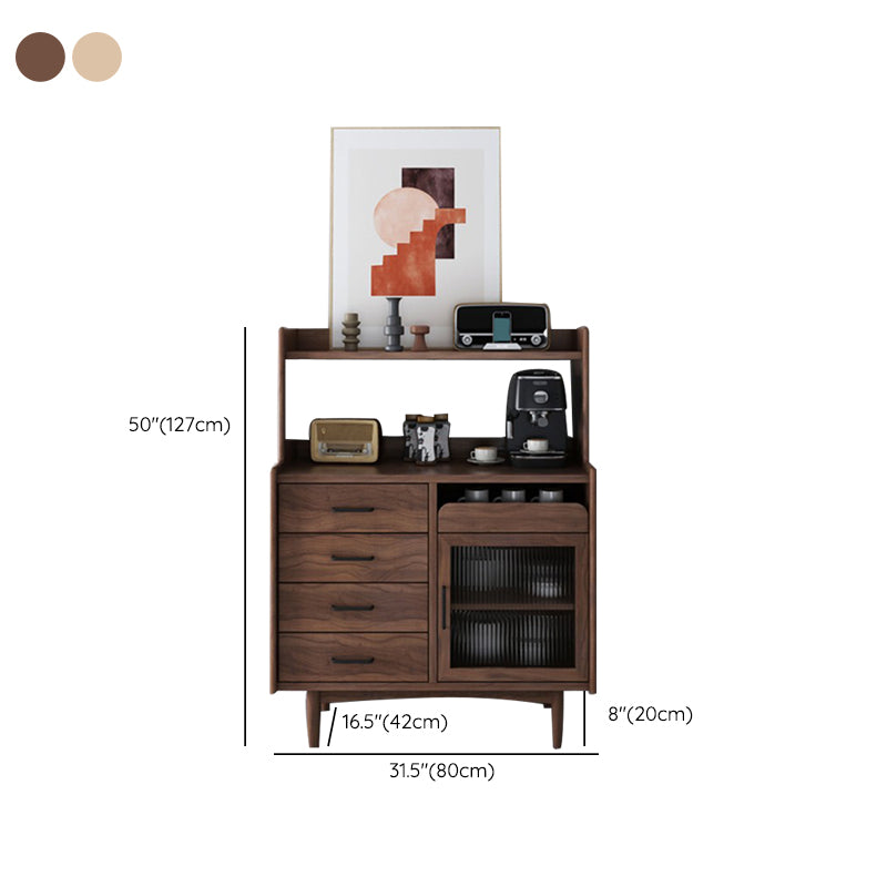 Scheda laterale aperta in stile fattoria in legno con cassetti