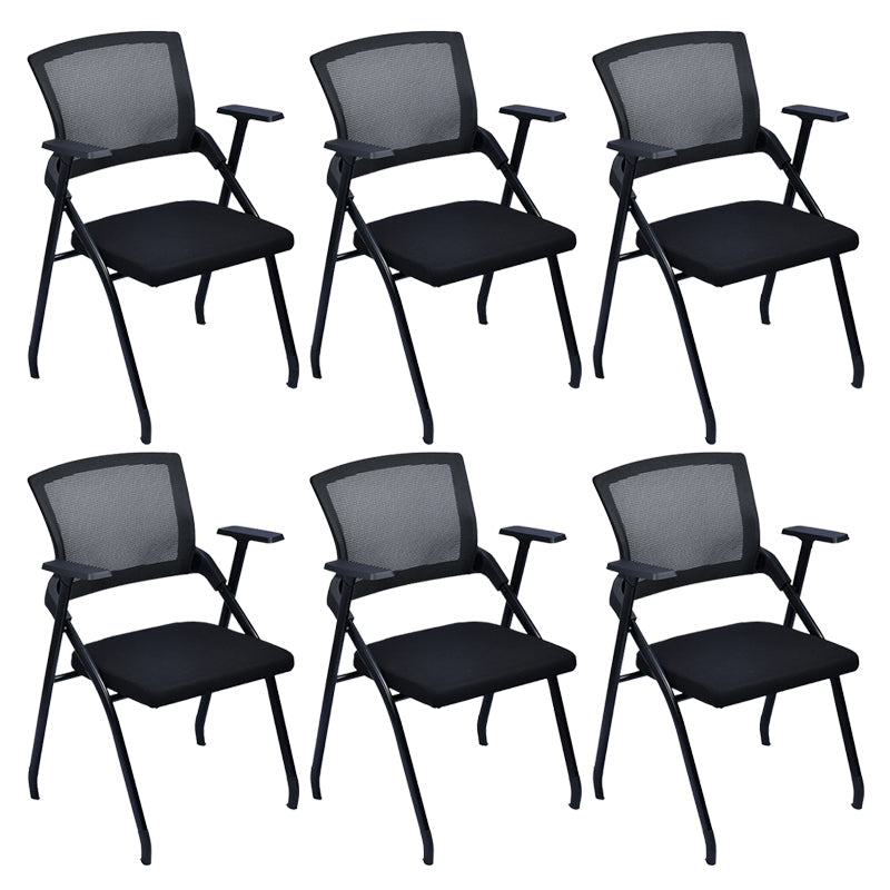 Modern Breathable AirGrid Arm Chair Microfiber Black Conference Office Chair 6 Piece Set Clearhalo 'furn' 'furn_office_chair' 'Furniture' 'Office Chairs' 'Office Furniture' 'office_chair' 6157122