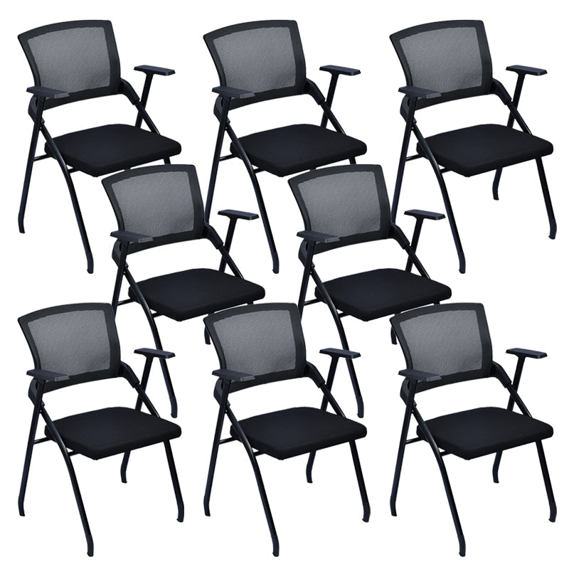 Modern Breathable AirGrid Arm Chair Microfiber Black Conference Office Chair 8 Piece Set Clearhalo 'furn' 'furn_office_chair' 'Furniture' 'Office Chairs' 'Office Furniture' 'office_chair' 6157124