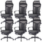 Contemporary Arm Chair Adjustable Seat Height Ergonomic Swivel Office Chair Black 6 Piece Set Clearhalo 'furn' 'furn_office_chair' 'Furniture' 'Office Chairs' 'Office Furniture' 'office_chair' 6157170