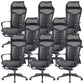 Contemporary Arm Chair Adjustable Seat Height Ergonomic Swivel Office Chair Black 8 Piece Set Clearhalo 'furn' 'furn_office_chair' 'Furniture' 'Office Chairs' 'Office Furniture' 'office_chair' 6157172