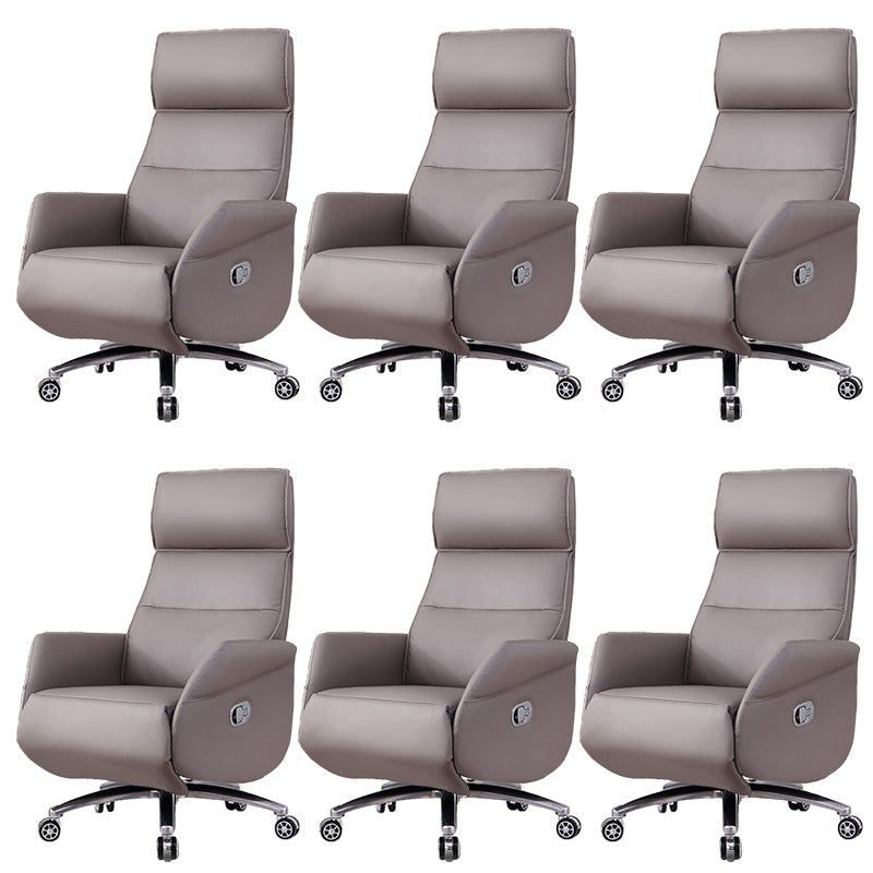 29" Wide Contemporary Managers Chair Gray Leather Executive Chair 6 Piece Set Clearhalo 'furn' 'furn_office_chair' 'Furniture' 'Office Chairs' 'Office Furniture' 'office_chair' 6157271
