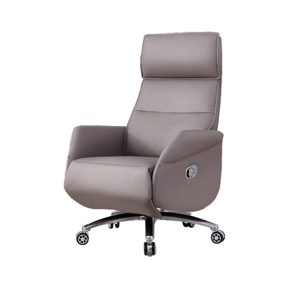 29" Wide Contemporary Managers Chair Gray Leather Executive Chair 1 Piece Clearhalo 'furn' 'furn_office_chair' 'Furniture' 'Office Chairs' 'Office Furniture' 'office_chair' 6157273