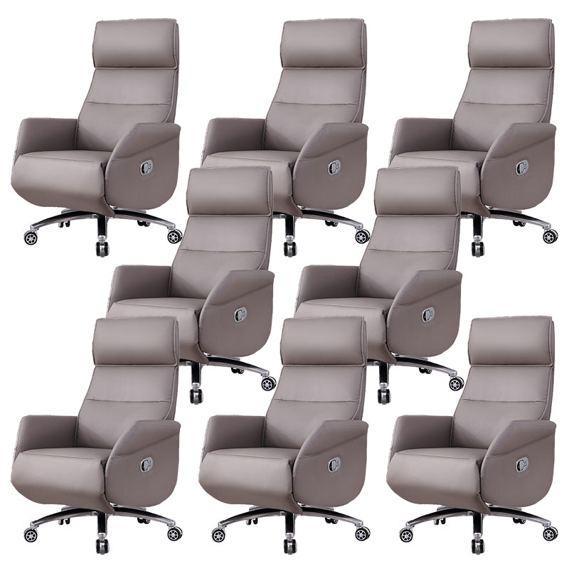 29" Wide Contemporary Managers Chair Gray Leather Executive Chair 8 Piece Set Clearhalo 'furn' 'furn_office_chair' 'Furniture' 'Office Chairs' 'Office Furniture' 'office_chair' 6157274