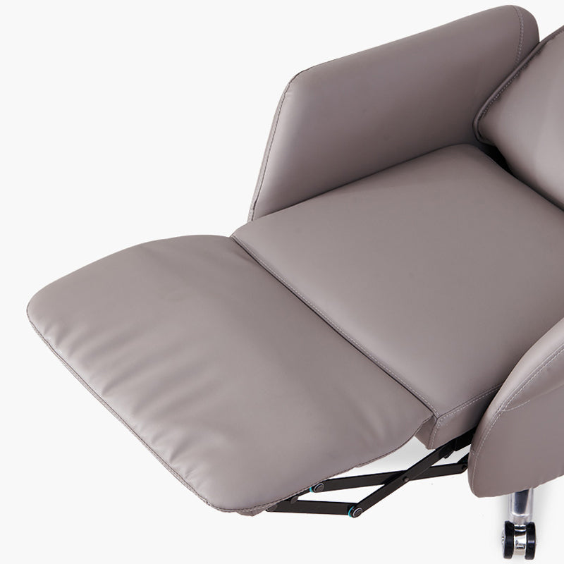 29" Wide Contemporary Managers Chair Gray Leather Executive Chair Clearhalo 'furn' 'furn_office_chair' 'Furniture' 'Office Chairs' 'Office Furniture' 'office_chair' 6157275