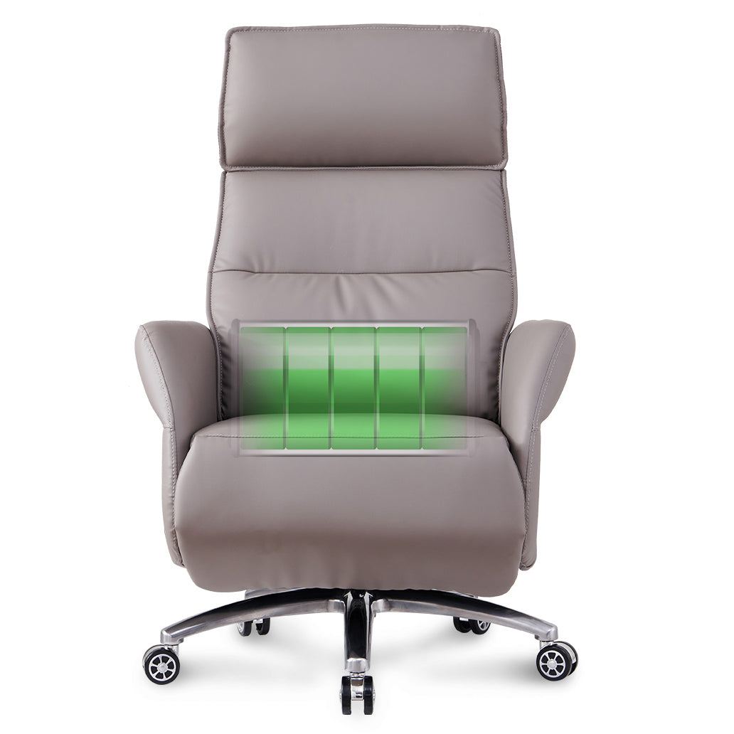 29" Wide Contemporary Managers Chair Gray Leather Executive Chair Clearhalo 'furn' 'furn_office_chair' 'Furniture' 'Office Chairs' 'Office Furniture' 'office_chair' 6157276