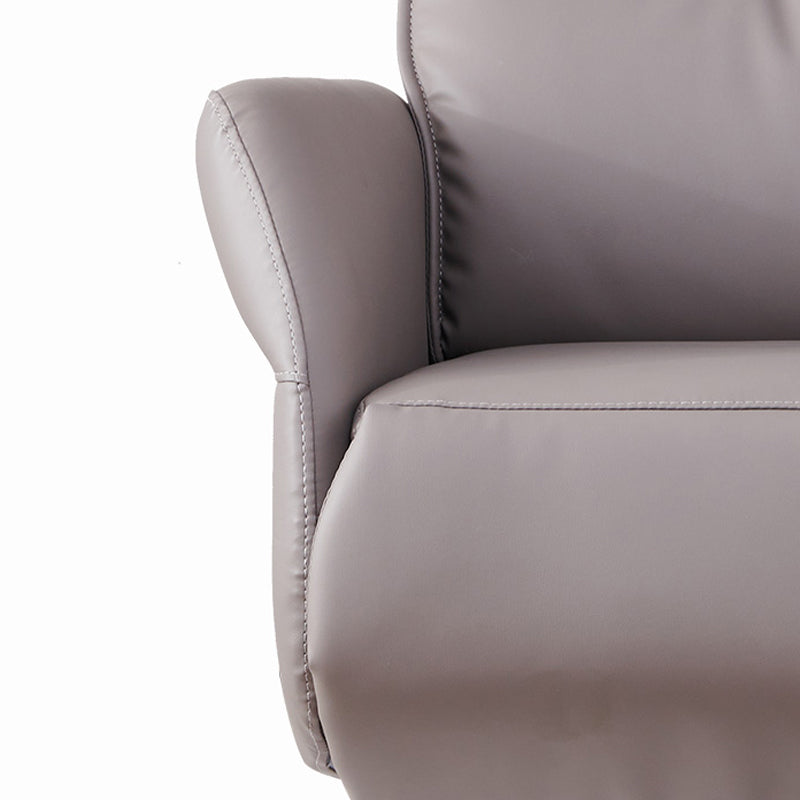 29" Wide Contemporary Managers Chair Gray Leather Executive Chair Clearhalo 'furn' 'furn_office_chair' 'Furniture' 'Office Chairs' 'Office Furniture' 'office_chair' 6157278