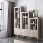 Modern Standard Bookshelf Drawers Included Engineered Wood Bookcase with Doors