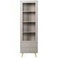 Modern Standard Bookshelf Drawers Included Engineered Wood Bookcase with Doors