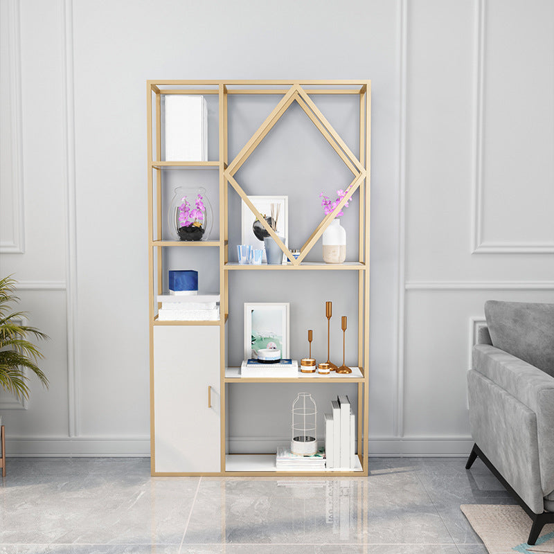Modern Bookcase Gold Metal Open Back Shelf Bookcase with Shelves for Living Room Clearhalo 'Bookcases' 'furn' 'furn_bookcases' 'Furniture' 'Office Furniture' 6157386