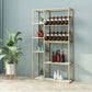 Modern Bookcase Gold Metal Open Back Shelf Bookcase with Shelves for Living Room Clearhalo 'Bookcases' 'furn' 'furn_bookcases' 'Furniture' 'Office Furniture' 6157387
