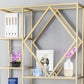 Modern Bookcase Gold Metal Open Back Shelf Bookcase with Shelves for Living Room Clearhalo 'Bookcases' 'furn' 'furn_bookcases' 'Furniture' 'Office Furniture' 6157389