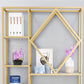 Modern Bookcase Gold Metal Open Back Shelf Bookcase with Shelves for Living Room Clearhalo 'Bookcases' 'furn' 'furn_bookcases' 'Furniture' 'Office Furniture' 6157390