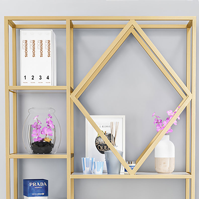 Modern Bookcase Gold Metal Open Back Shelf Bookcase with Shelves for Living Room Clearhalo 'Bookcases' 'furn' 'furn_bookcases' 'Furniture' 'Office Furniture' 6157390