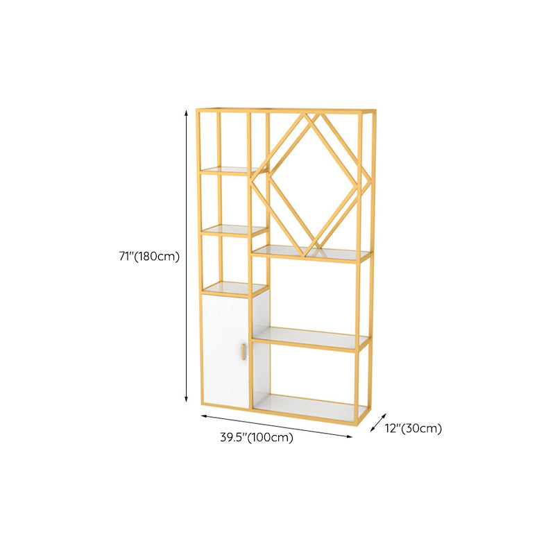 Modern Bookcase Gold Metal Open Back Shelf Bookcase with Shelves for Living Room Clearhalo 'Bookcases' 'furn' 'furn_bookcases' 'Furniture' 'Office Furniture' 6157397