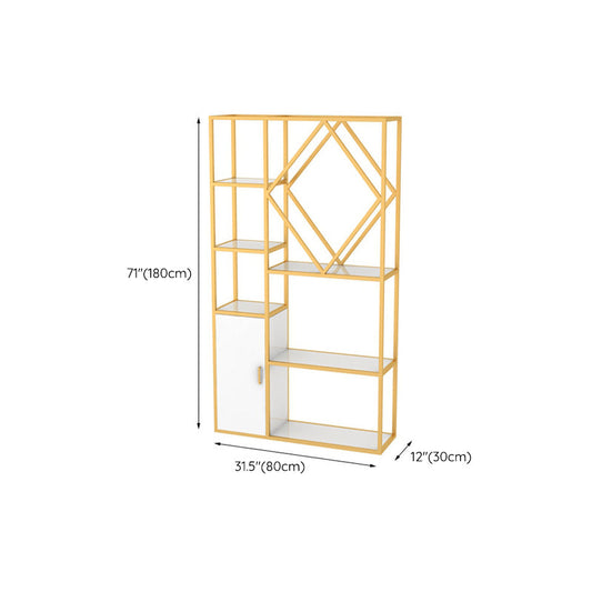 Modern Bookcase Gold Metal Open Back Shelf Bookcase with Shelves for Living Room Clearhalo 'Bookcases' 'furn' 'furn_bookcases' 'Furniture' 'Office Furniture' 6157399