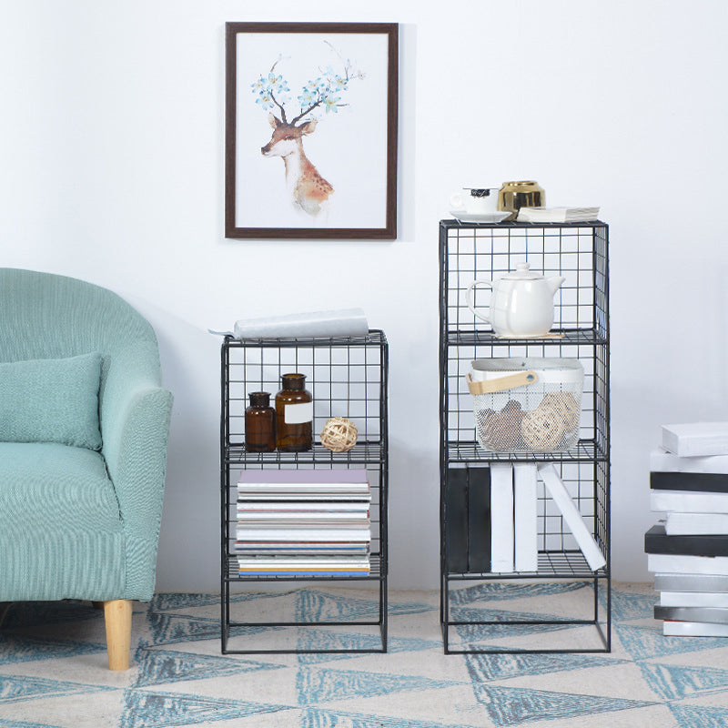 Modern Closed Back Book Shelf Metal Bookcase for Living Room Clearhalo 'Bookcases' 'furn' 'furn_bookcases' 'Furniture' 'Office Furniture' 6157403