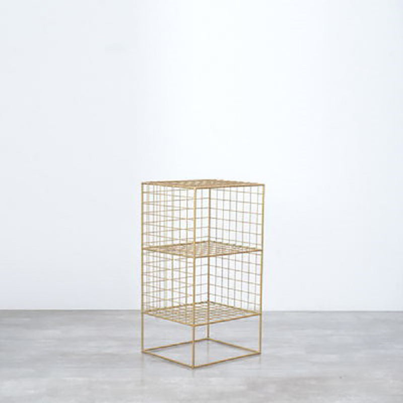 Modern Closed Back Book Shelf Metal Bookcase for Living Room 14"L x 12"W x 26"H Gold Clearhalo 'Bookcases' 'furn' 'furn_bookcases' 'Furniture' 'Office Furniture' 6157411