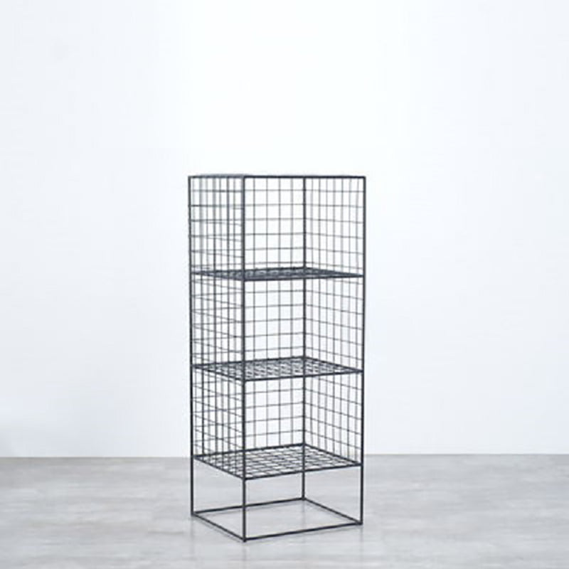 Modern Closed Back Book Shelf Metal Bookcase for Living Room 14"L x 12"W x 35"H Black Clearhalo 'Bookcases' 'furn' 'furn_bookcases' 'Furniture' 'Office Furniture' 6157414